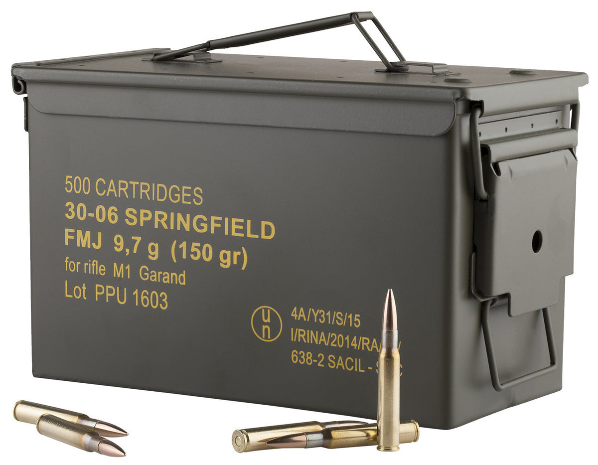 PPU Standard Rifle .30-06 Springfield 150 gr FMJ – 500 Round Case