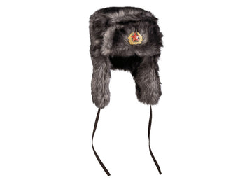 MIL-TEC® BLACK SHAPKA WINTER HAT NEW - MED