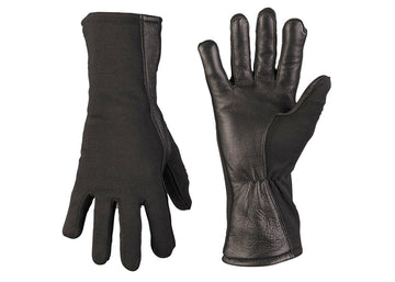 MIL-TEC® Black Lined Flame-Retardant Pilot Gloves