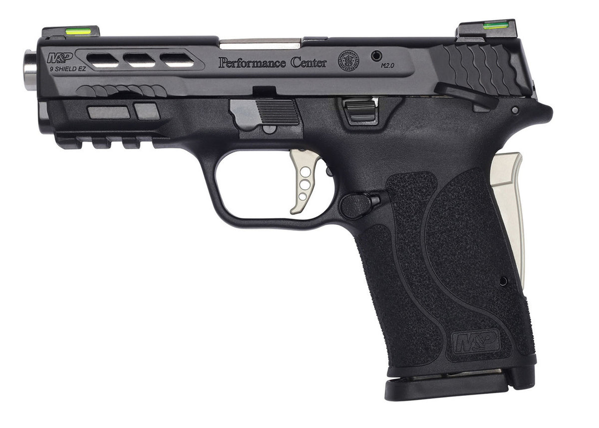 Smith & Wesson M&P Performance Center Shield EZ 9mm Luger 8+1 3.80" Ported Barrel Black Armornite Slide Polymer Frame