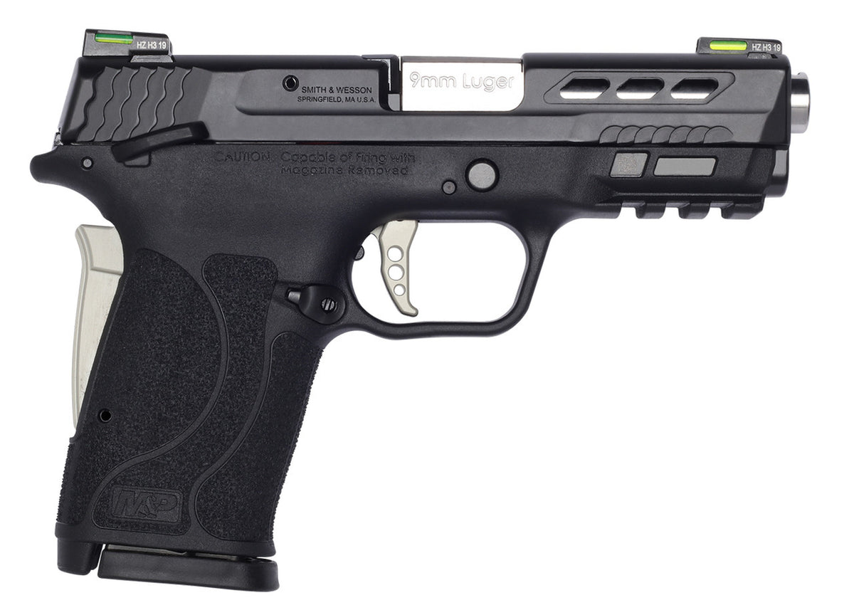 Smith & Wesson M&P Performance Center Shield EZ 9mm Luger 8+1 3.80" Ported Barrel Black Armornite Slide Polymer Frame