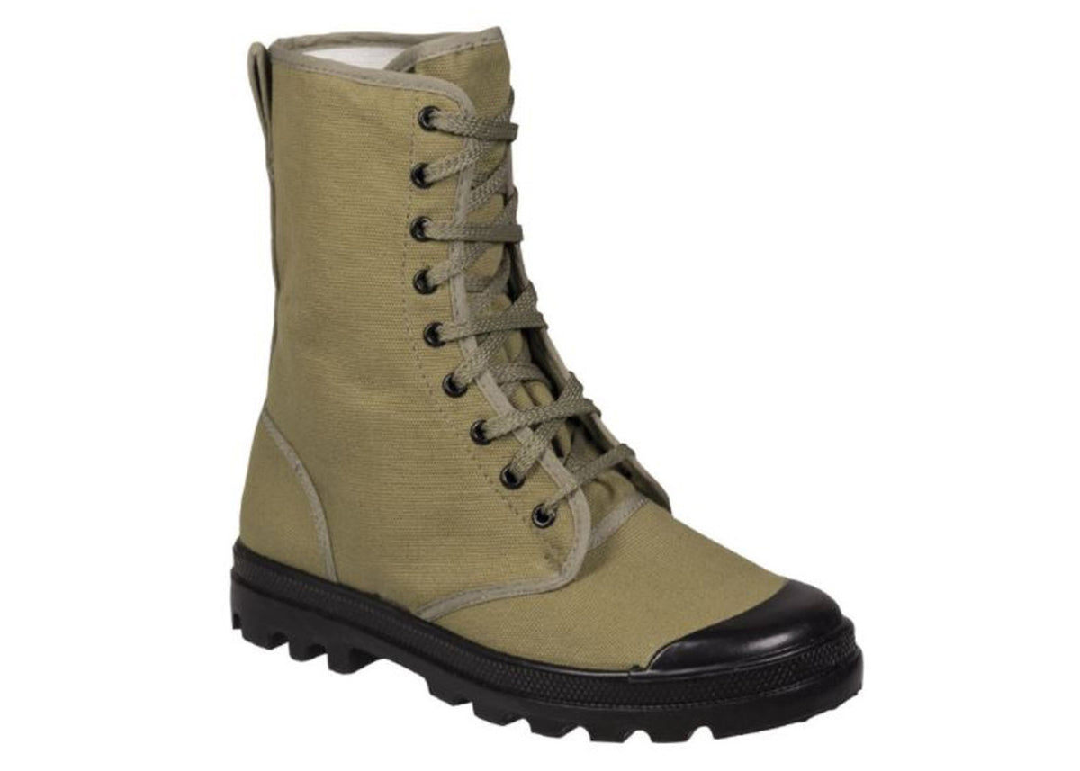 French Style OD 9-Hole Canvas Combat Boots