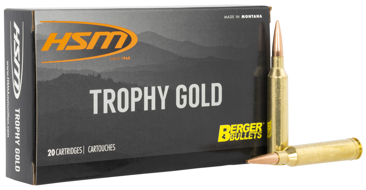 HSM Trophy Gold Extended Range 6.5x284 Norma 130gr Berger Hunting VLD Match 20 Rd - Box or Case