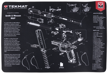 TekMat S&W M&P Cleaning Mat S&W M&P Parts Diagram 11" x 17"