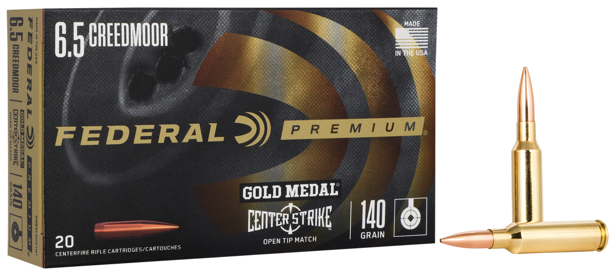 Federal Gold Medal CenterStrike 6.5 Creedmoor 140gr Open Tip Match - Box or Case