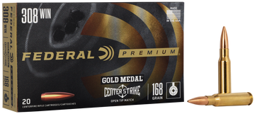 Federal Premium Gold Medal 308 Win 168 gr Open Tip Match - Box or Case