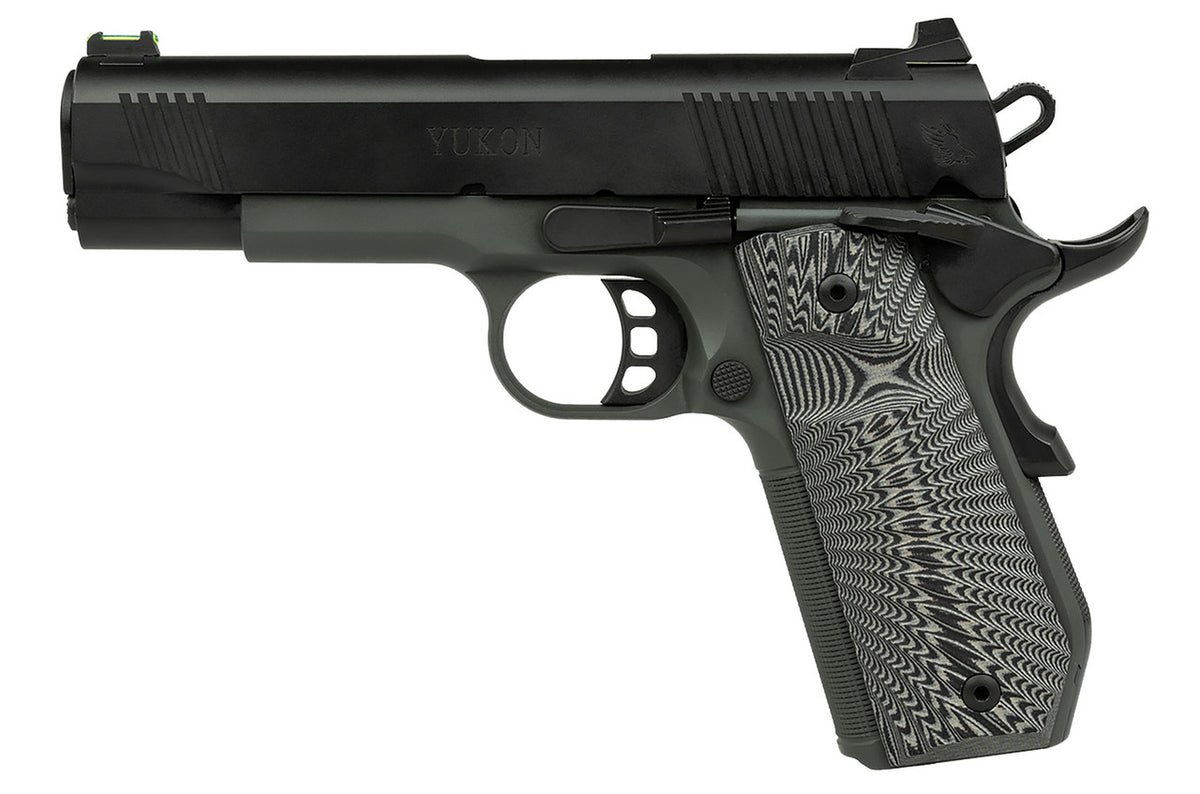 Tisas 1911 Yukon Full Size 10mm Auto 10+1 4.25" Stainless Barrel Black Cerakote Slide Dark Gray Cerakote Steel Frame G10 Grips