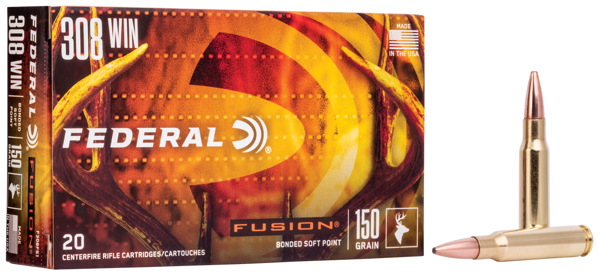 Federal Fusion 308 Win 150gr Bonded Soft Point 20rd - Box or Case