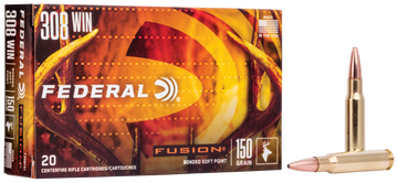 Federal Fusion 308 Win 150gr Bonded Soft Point 20rd - Box or Case