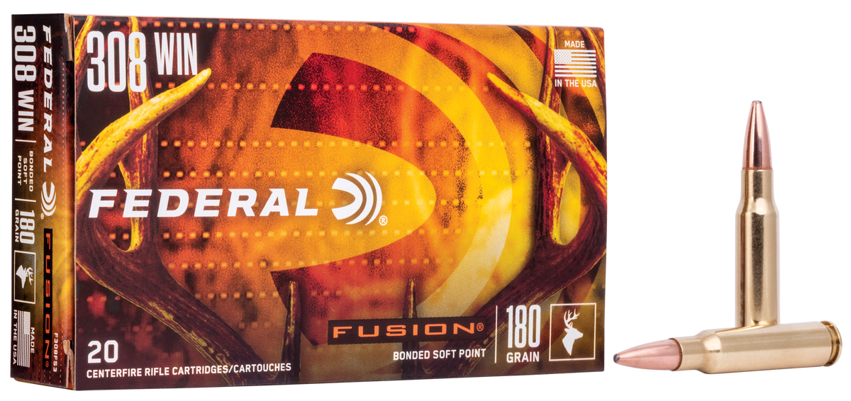 Federal Fusion .308 Win 180gr Bonded Soft Point 20/200 Rd - Box or Case