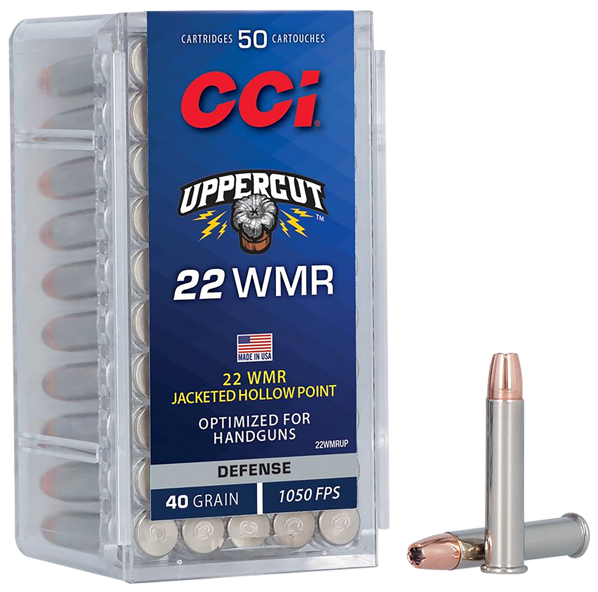 CCI Uppercut 22 WMR 40gr Jacketed Hollow Point 50 Rd - Box or Case