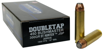 DoubleTap Ammunition 450 Bushmaster 300gr Jacketed Soft Point 20-Rd - Box or Case