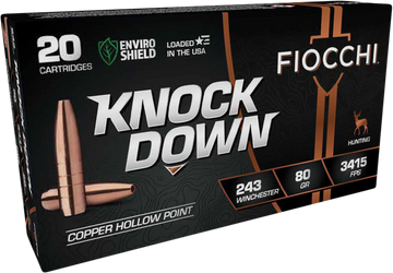 Fiocchi Knock Down 243 Win 80gr Copper Hollow Point 20 Bx/10 Cs - Box or Case