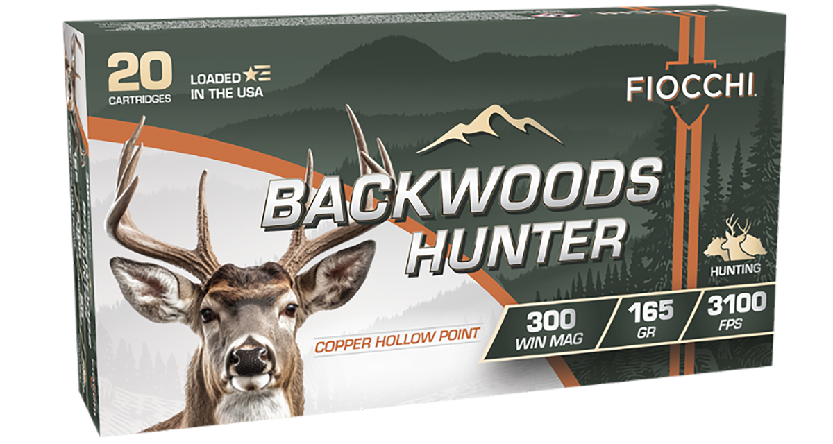 Fiocchi Backwoods Hunter 300 Win Mag 165gr Copper Hollow Point 20 Bx/10 Cs - Box or Case