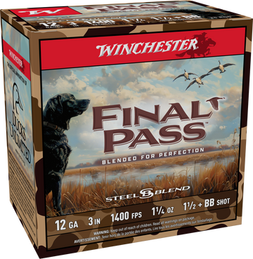 Winchester Ammo Final Pass 12 Gauge 3" 1-1/4 oz BB/1.5 Shot 25 Rd - Box or Case
