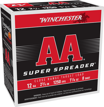 Winchester Ammo AA Super Spreader 12 Gauge 2.75" 1 1/8 oz #8 Shot - Box or Case