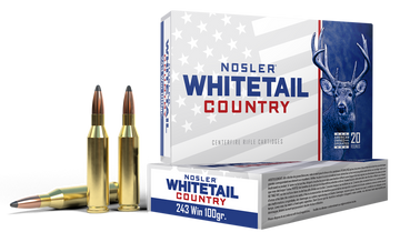 Nosler Whitetail Country 243 Win 100gr Solid Base 20 Rd - Box or Case