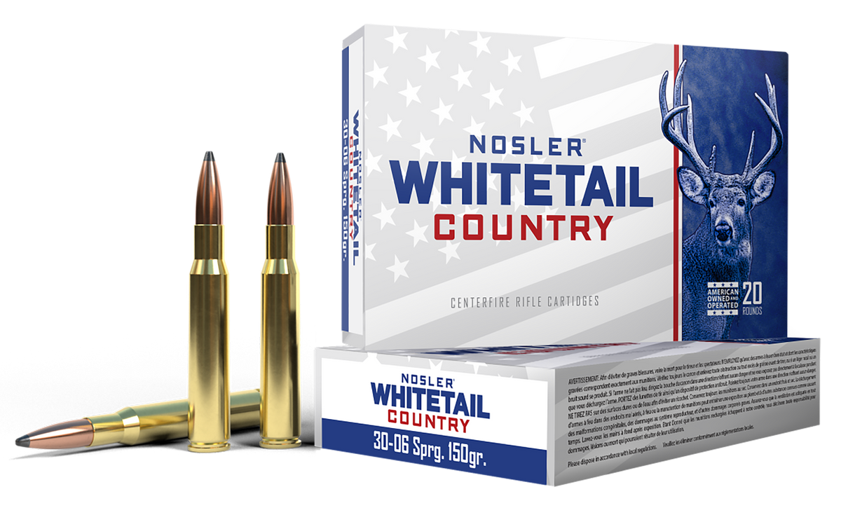 Nosler Whitetail Country 30-06 Springfield 150gr Solid Base 20 Rd - Box or Case