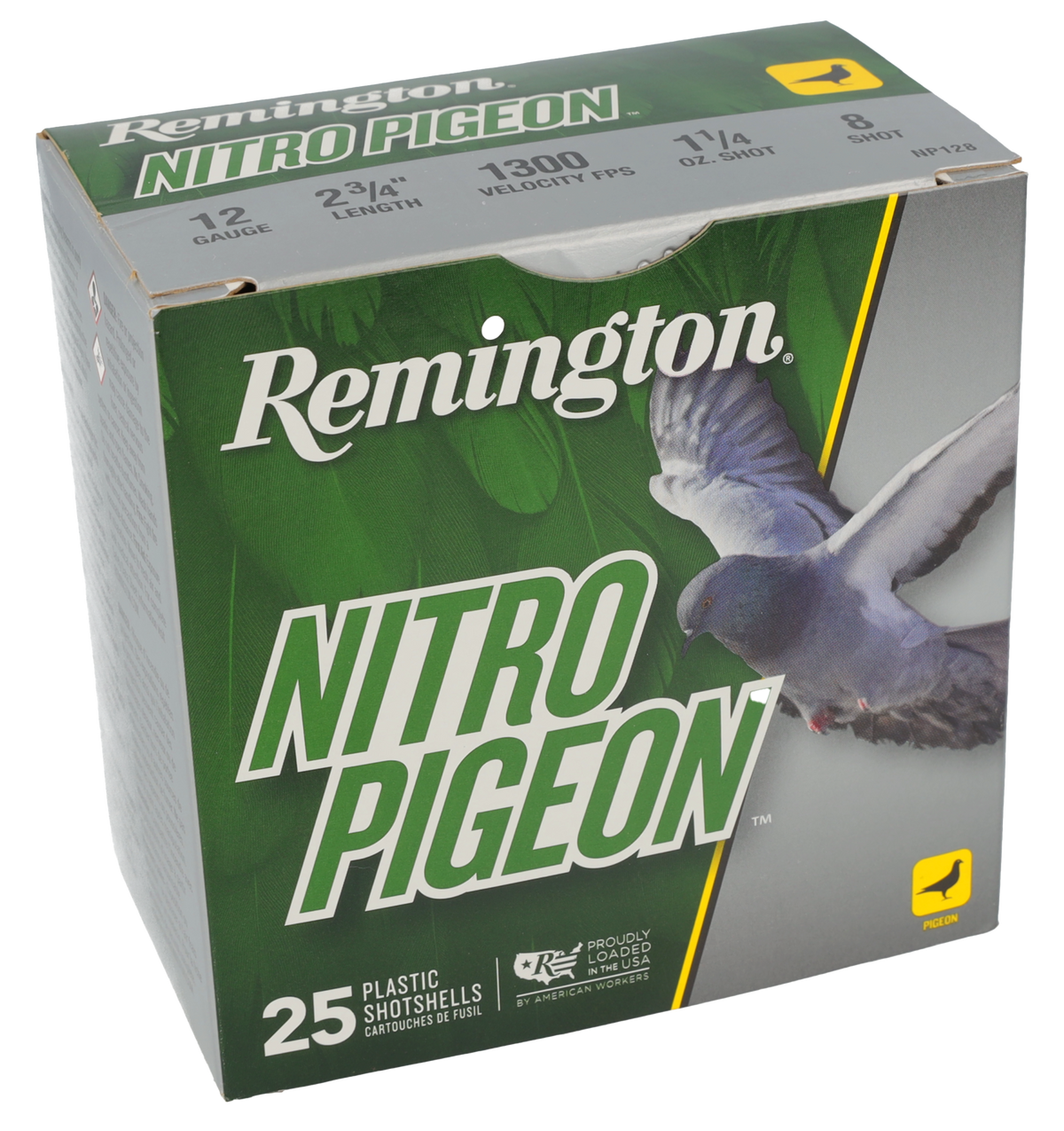 Remington Ammunition Nitro Pigeon 12 Gauge 2.75" 1 1/4 oz #8 Shot 25 Rd - Box or Case