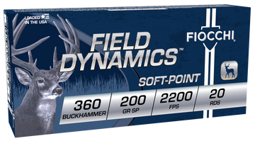 Fiocchi Field Dynamics 360 Buckhammer 200gr Soft Point 20 Bx/10 Cs - Box or Case