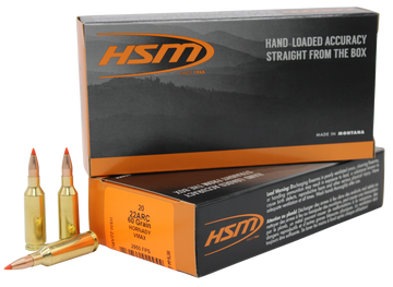HSM Varmint 22 ARC 60gr V-MAX 20 Rd Rifle Ammo - Box or Case