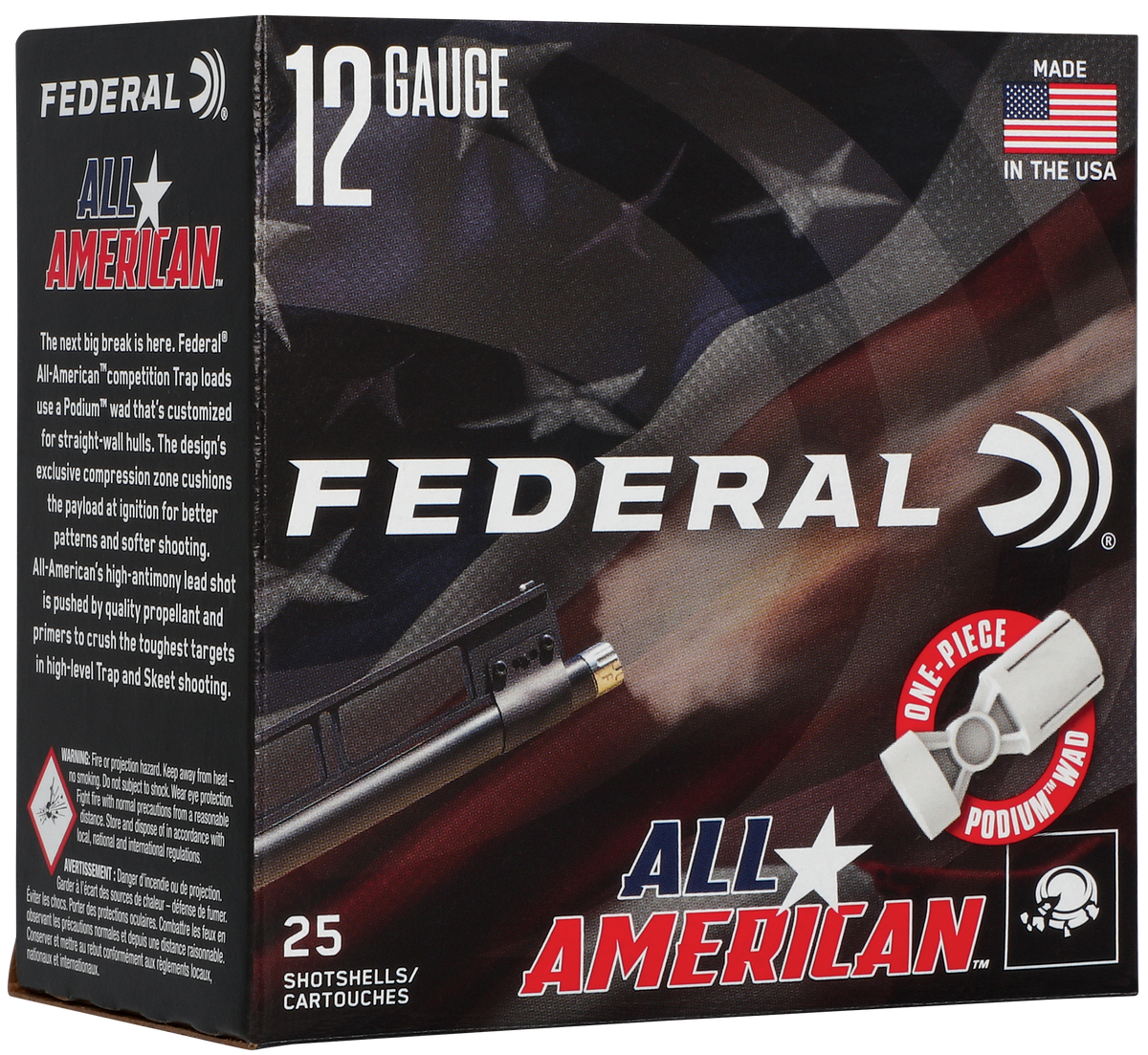 Federal All-American 12 Gauge 2.75" 1 1/8 oz #7.5 Shot Shotshells - Box or Case