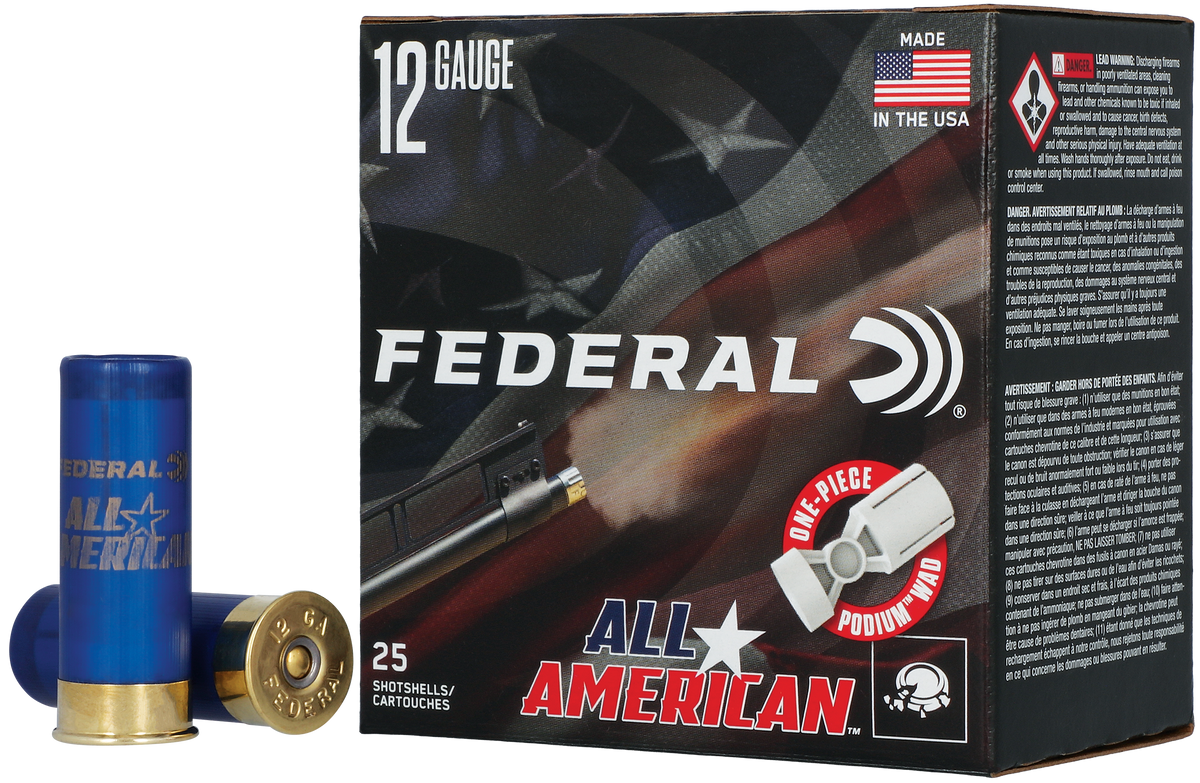 Federal All-American 12 Gauge 2.75" 1 1/8 oz #7.5 Shot 25 Rd - Box or Case