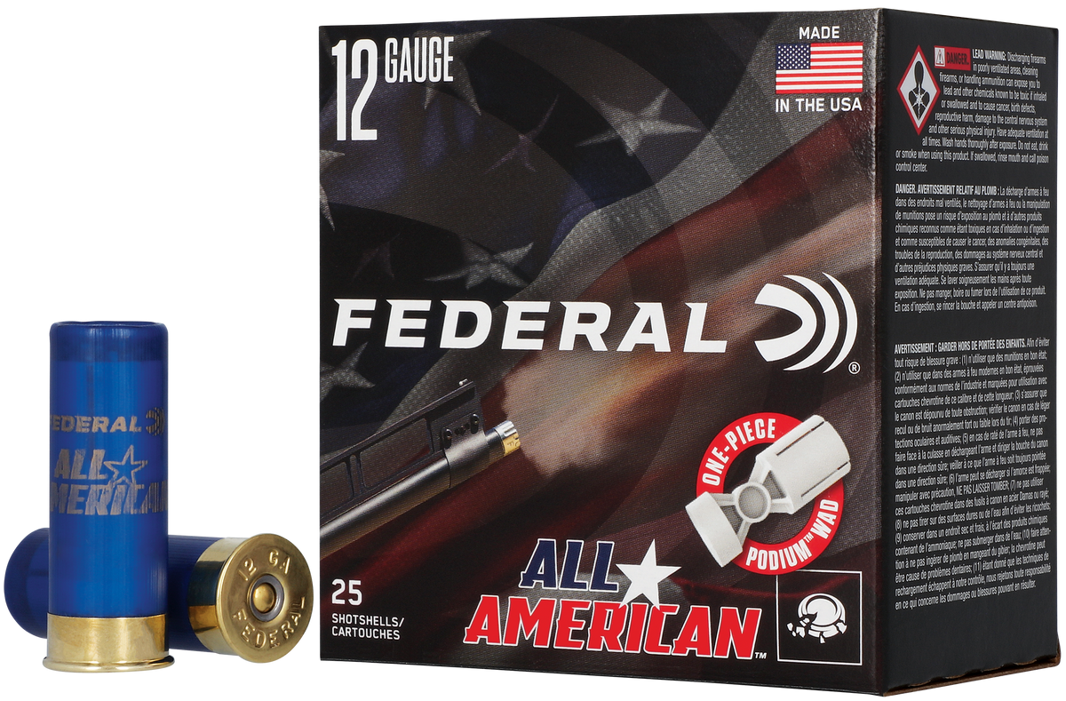 Federal All-American 12 Gauge 2.75" 1 1/8 oz #8 Shot - Box or Case