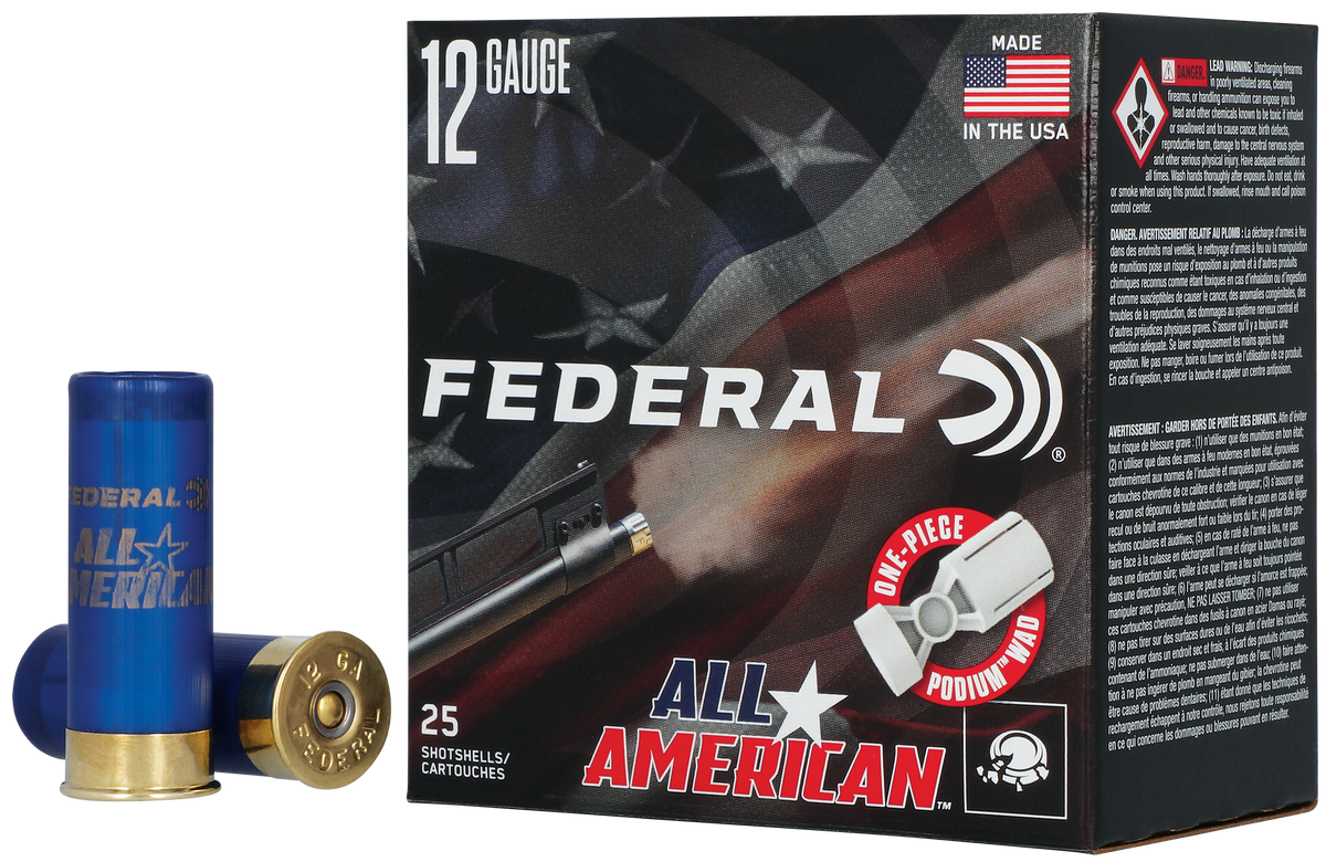 Federal All-American 12 Gauge 2.75" 1-1/8 oz 7.5 Shot 25 Rd - Box or Case