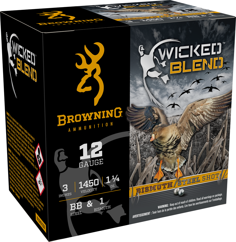 Browning Ammo Wicked Blend 12 Gauge 3" 1-1/4 oz BB/1BI Shot 25 Rd - Box or Case