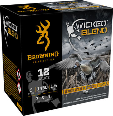 Browning Ammo Wicked Blend 12 Gauge 3" 1-1/4 oz 2/4 Shot 25 Rd - Box or Case
