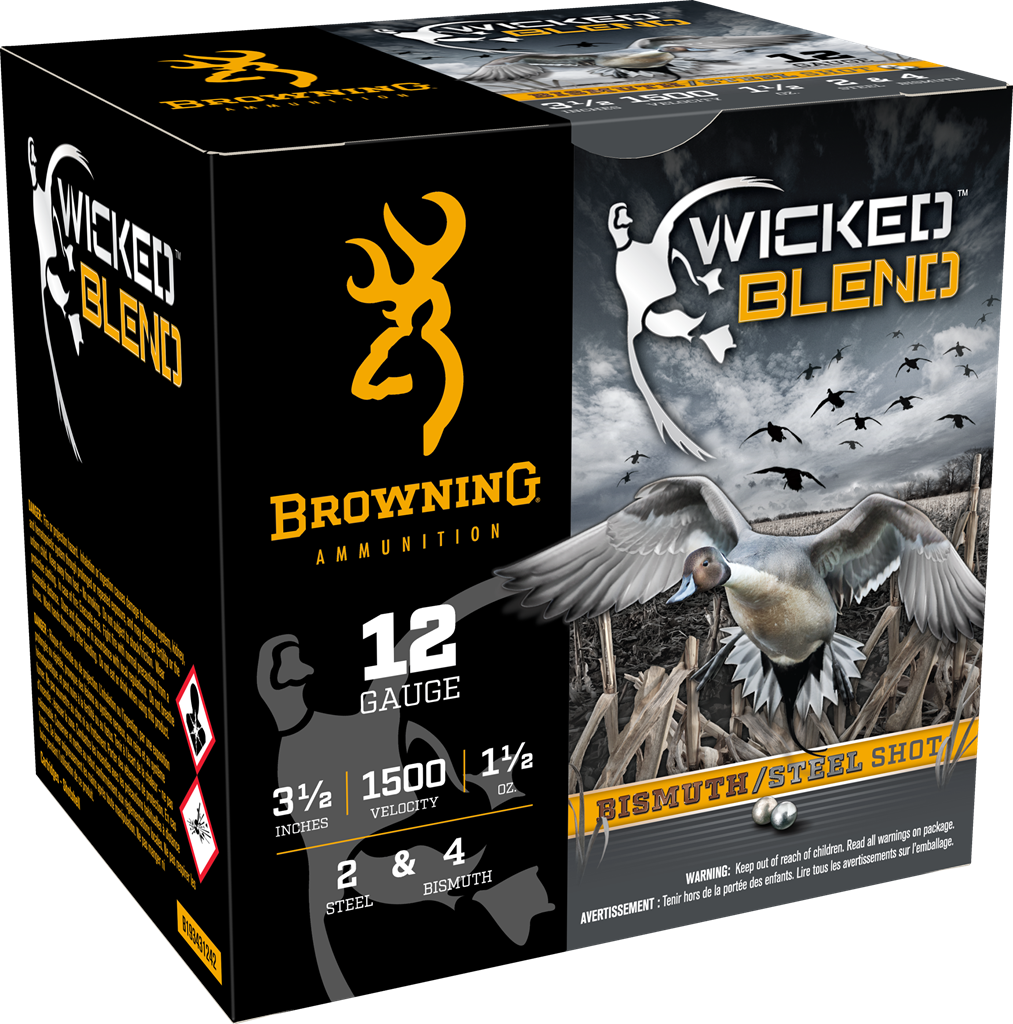 Browning Ammo Wicked Blend 12 Gauge 3.5" 1-1/2 oz 2/4 Shot 25 Rd - Box or Case