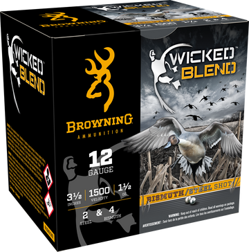 Browning Ammo Wicked Blend 12 Gauge 3.5" 1-1/2 oz 2/4 Shot 25 Rd - Box or Case