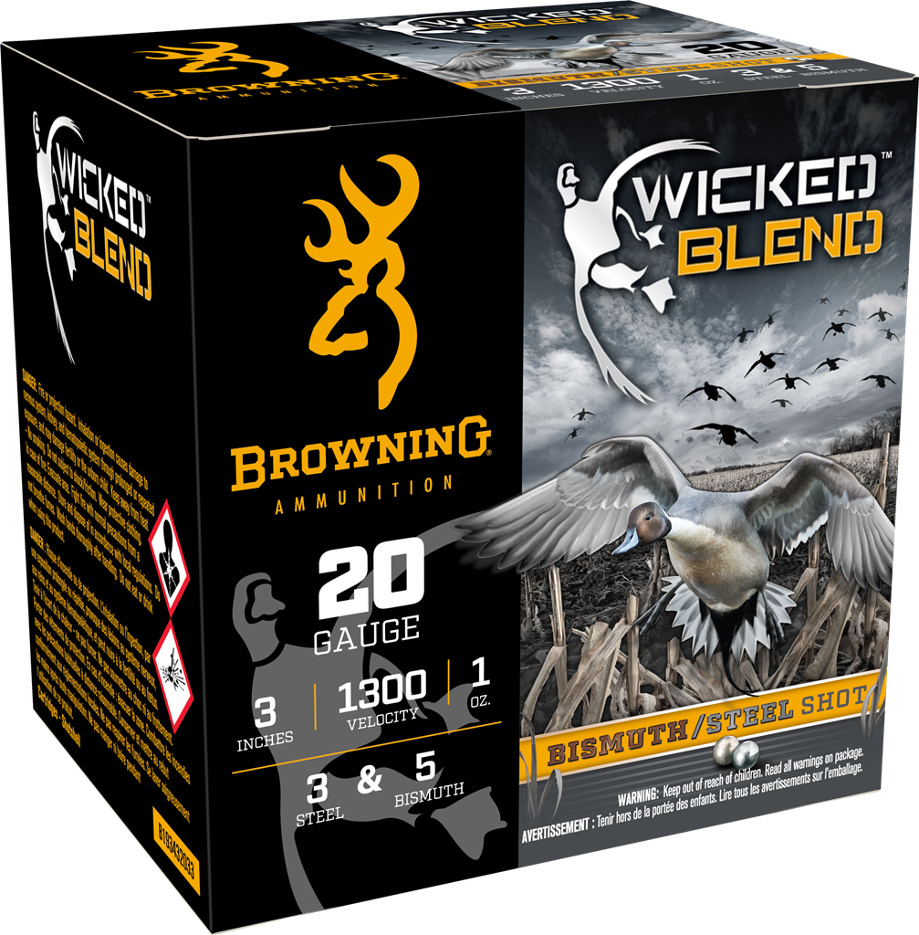 Browning Ammo Wicked Blend 20 Gauge 3\" 1oz #3/5 Bismuth Blend 25 Rd - Box or Case