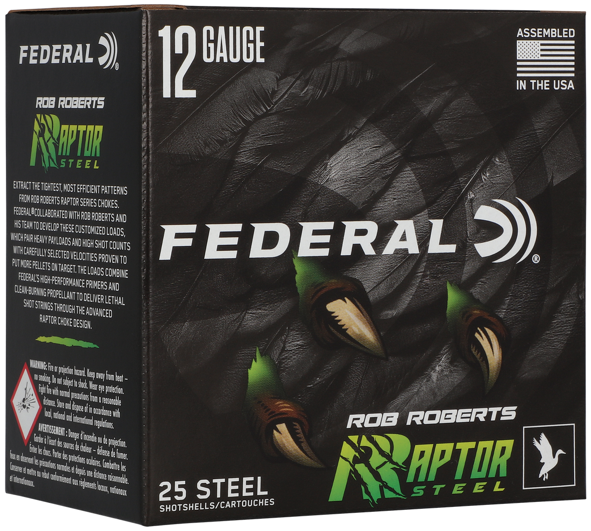 Federal Rob Roberts Raptor Steel 12 Gauge 3" 1-3/8 oz #3 Shot 25 Rd - Box or Case