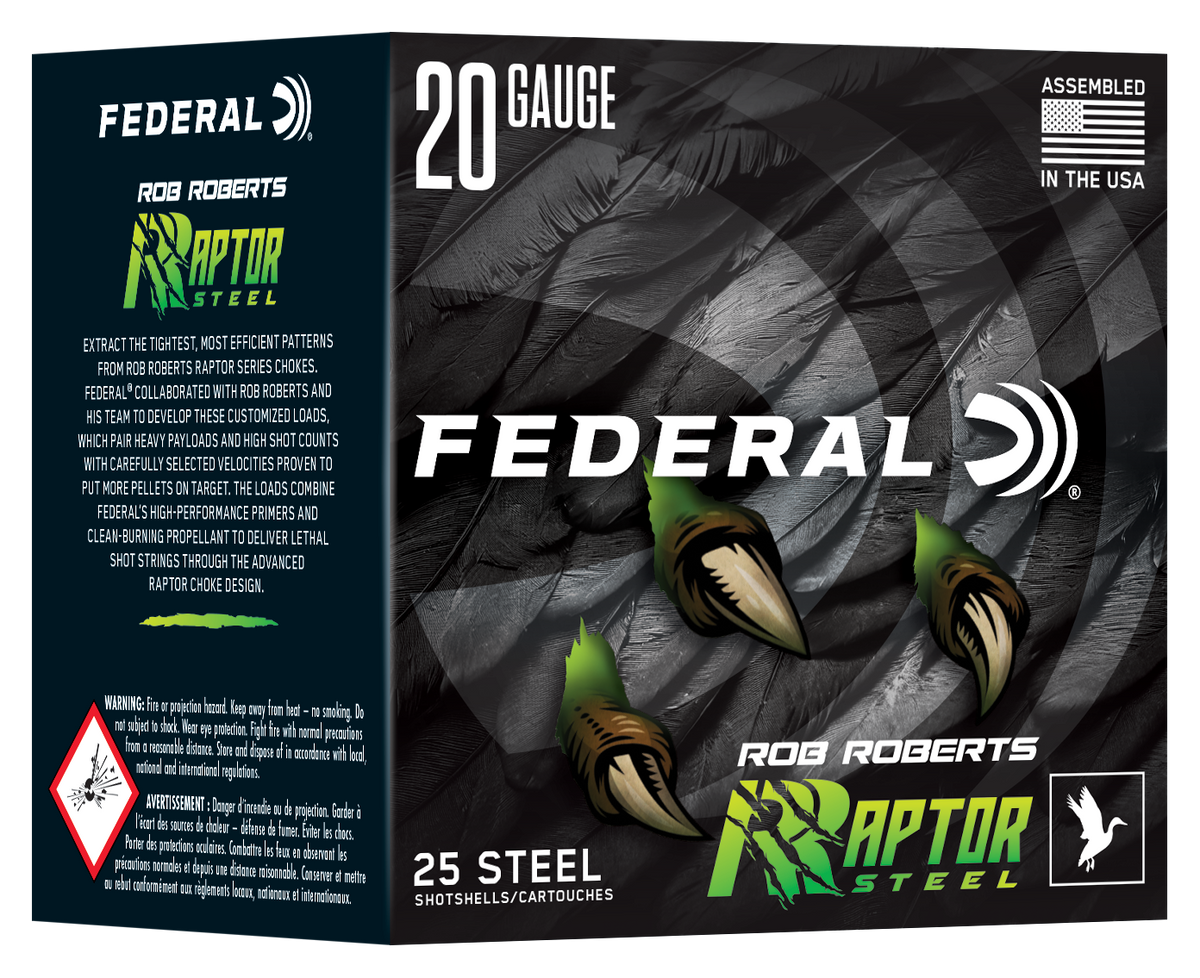 Federal Premium Rob Roberts Raptor Steel 20 Gauge 3" 1 oz #2 Shot 25 Rd - Box or Case