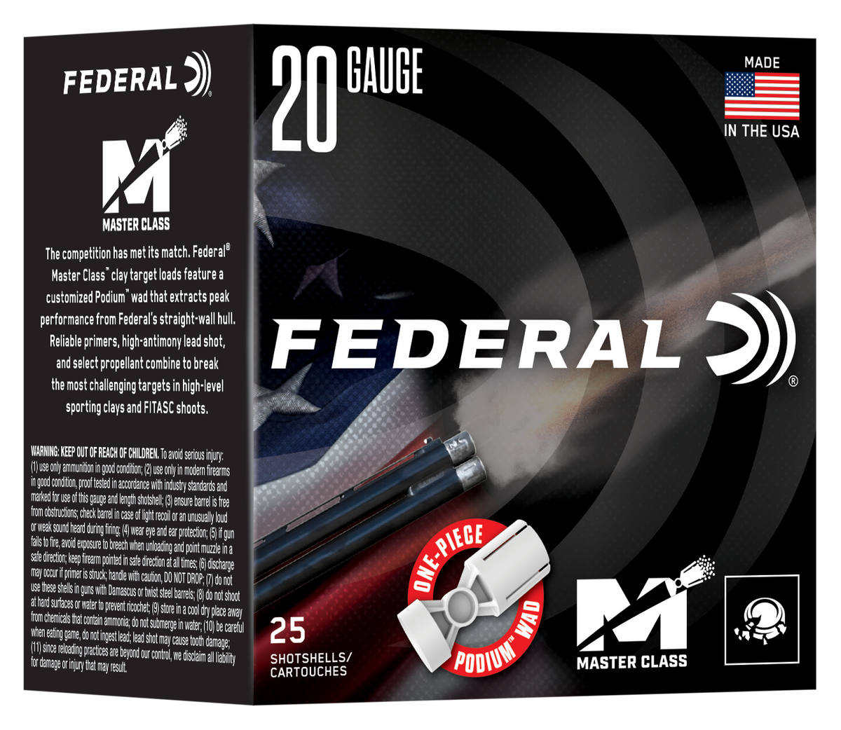Federal 20 Gauge 2.75" 7/8 oz #7.5 Shot 25 Rd - Box or Case