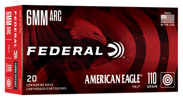 Federal American Eagle 6mm ARC 110gr TMJ 20 Rd - Box or Case