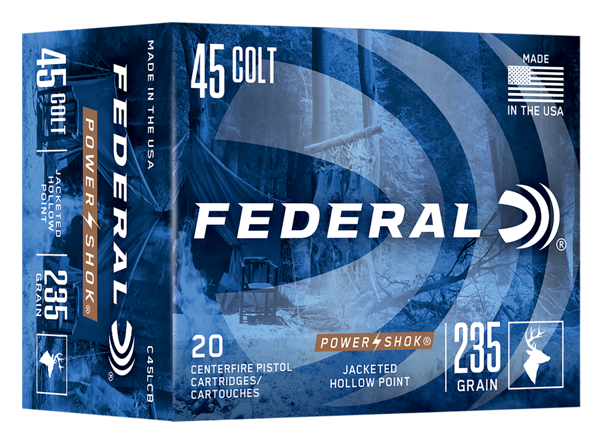 Federal Power-Shok .45 Colt 235gr JHP 20 Rd - Box or Case
