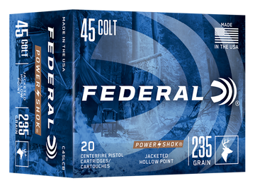 Federal Power-Shok .45 Colt 235gr JHP 20 Rd - Box or Case