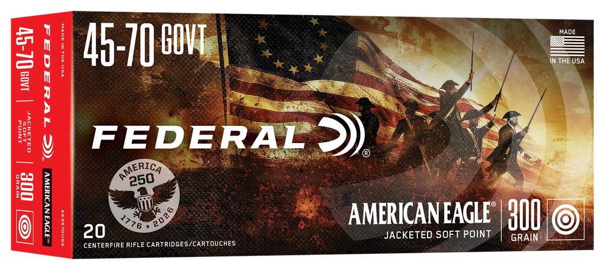 Federal American Eagle 45-70 Government 300gr Jacketed Soft Point 20 Rd - Box or Case