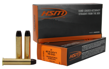 HSM .45-70 Government 550gr Hard Cast Long Flat Nose 20 Rd - Box or Case