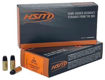HSM 9mm Luger Subsonic 180gr Hard Cast Long Flat Nose - Box or Case