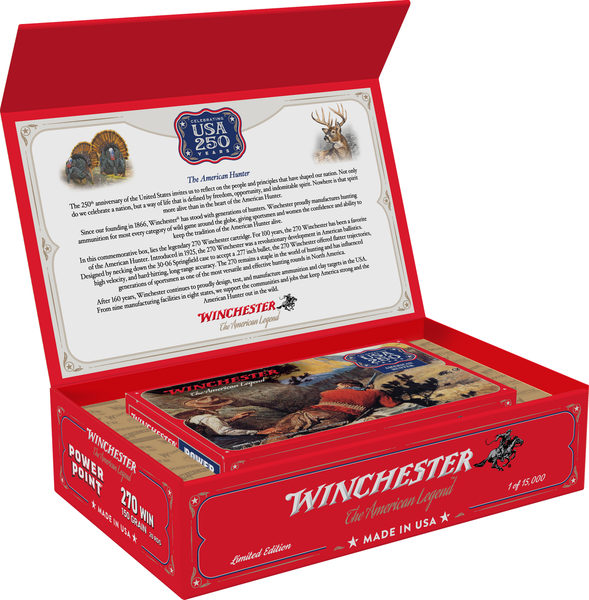 Winchester Ammo USA 250th Commemorative 270 Win 150gr Power Point 20 Rd - Box or Case