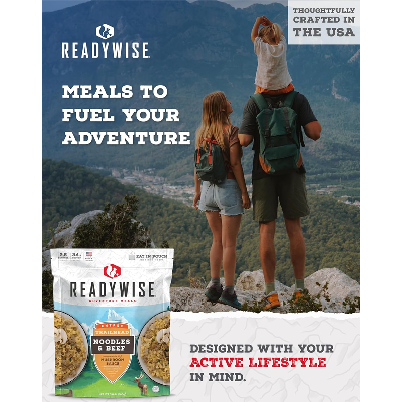 ReadyWise Trailhead Noodles and Beef - 6 Pouch Case