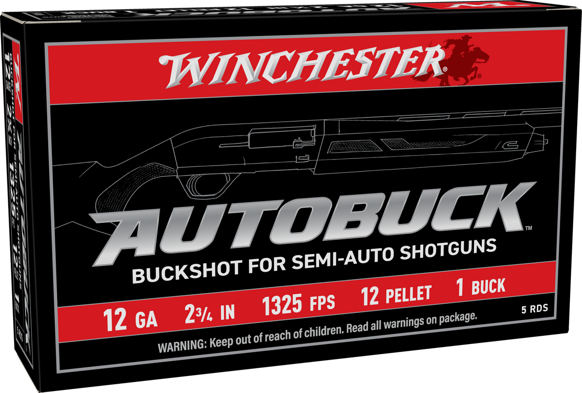 Winchester Ammo Super-X AutoBuck 12 Gauge 2.75" #1 Buckshot 1325 fps 5 Rd - Box or Case