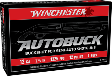 Winchester Ammo Super-X AutoBuck 12 Gauge 2.75" #1 Buckshot 1325 fps 5 Rd - Box or Case