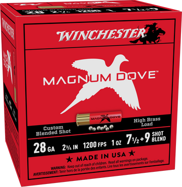 Winchester Ammo Magnum Dove 28 Gauge 2.75" 1-1/4 oz #7.5/9 Shot 25 Rounds - Box or Case