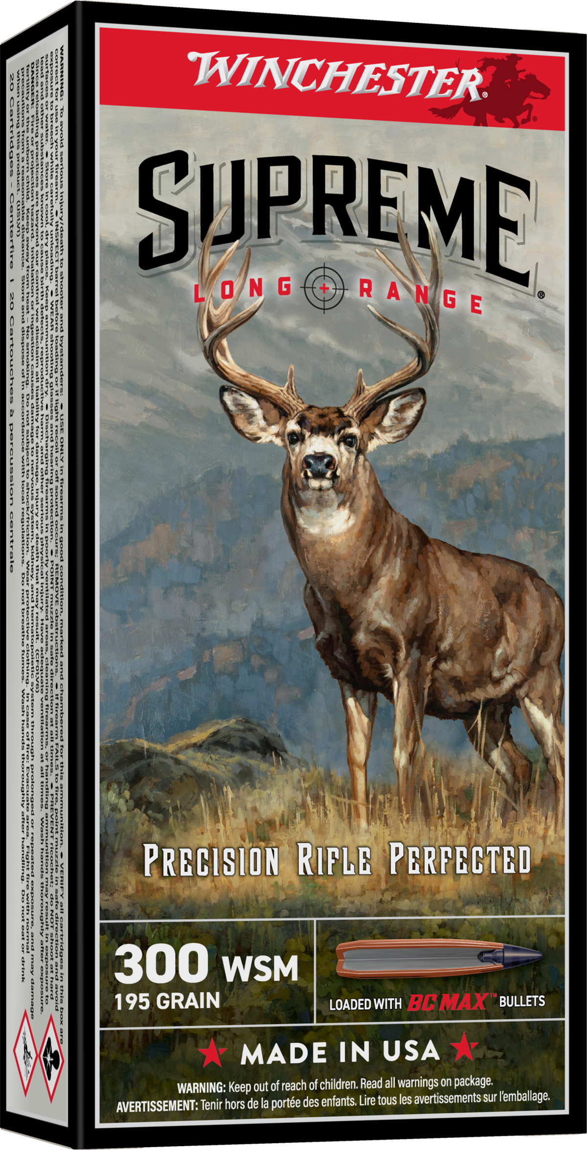 Winchester Supreme Long Range .300 WSM 195gr BC Max - Box or Case