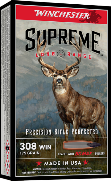 Winchester Ammo Supreme Long Range .308 Win 175gr BC Max - Box or Case